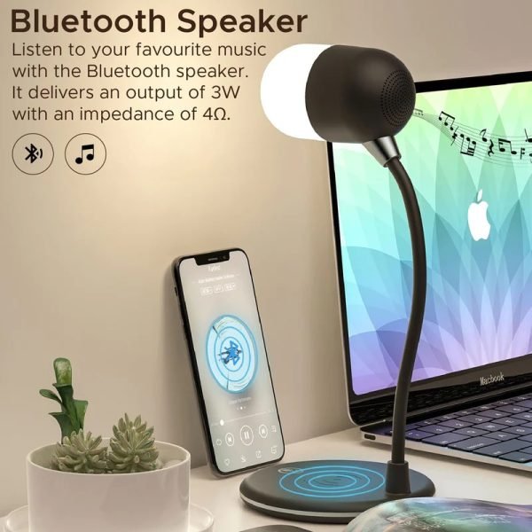 Promate Light Sensitive Led Table Lamp with Wireless Speaker