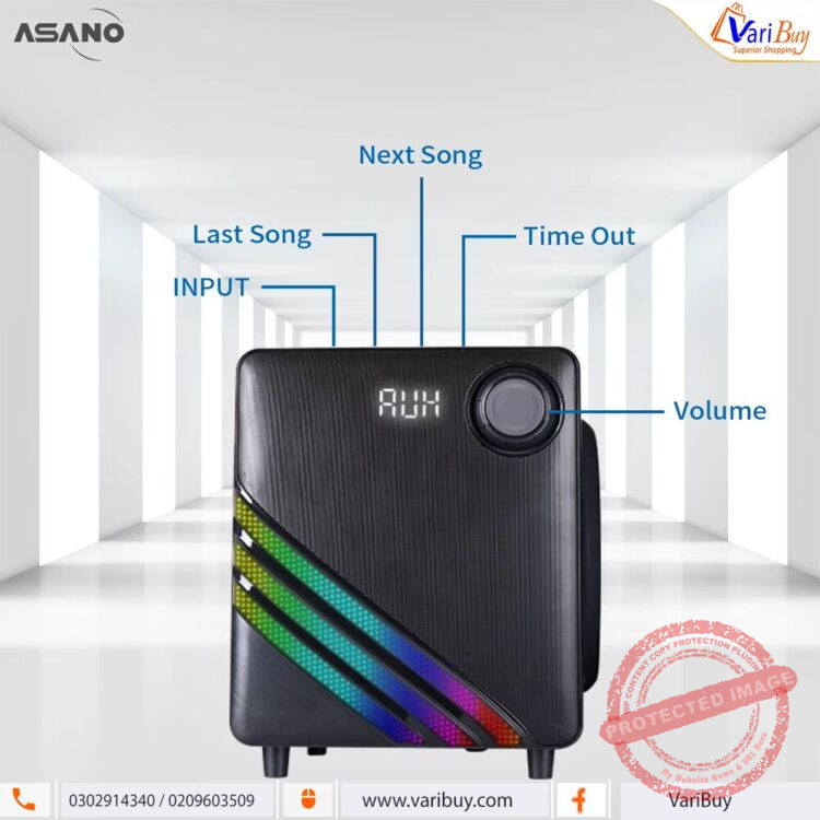 Asano 2.1 Channel Home Theater System | Bluetooth Multimedia Speaker System with FM Radio, USB Port, LED Display, and Remote Control [TK-2028]
