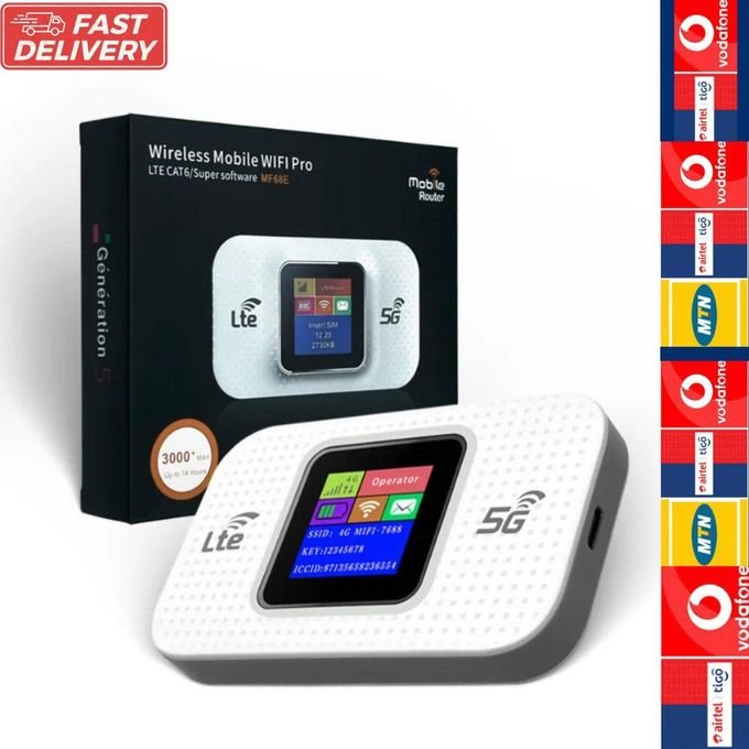 Portable 4G/5G Wi-Fi Router with SIM Card Slot for Travel – White in kumasi