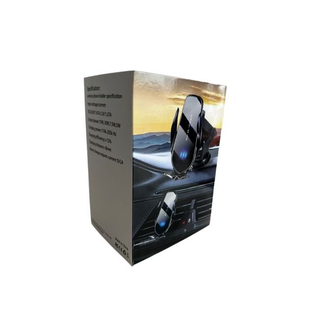 15W Automatic Sensor Wireless Car Charger for All Mobile Devices - Black Fast Charging