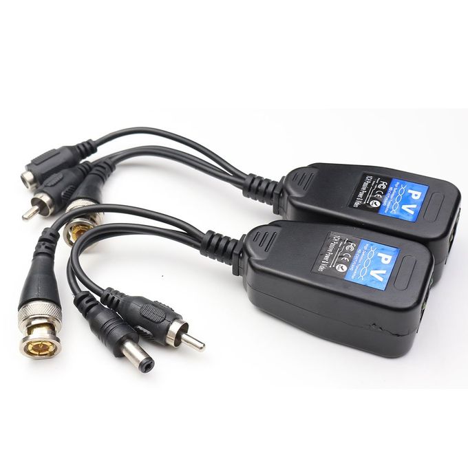 1 Pair of Passive Video Audio Baluns with Power