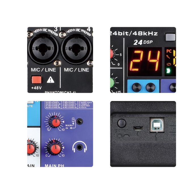 8-Channel Audio Mixer – Black