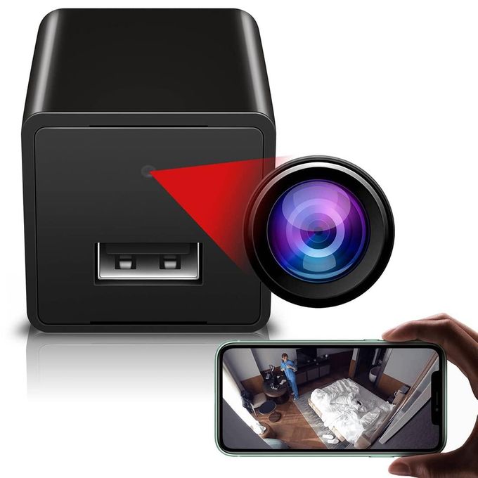 Black USB Charger with Hidden WiFi Camera
