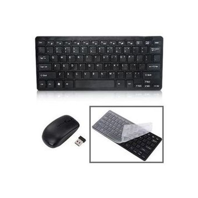 Black Wireless Keyboard and Mouse Set
