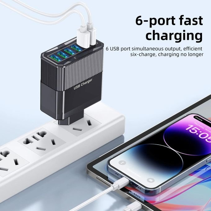 USLION 18W 6-Port USB Charger for All Smartphones in kumasi