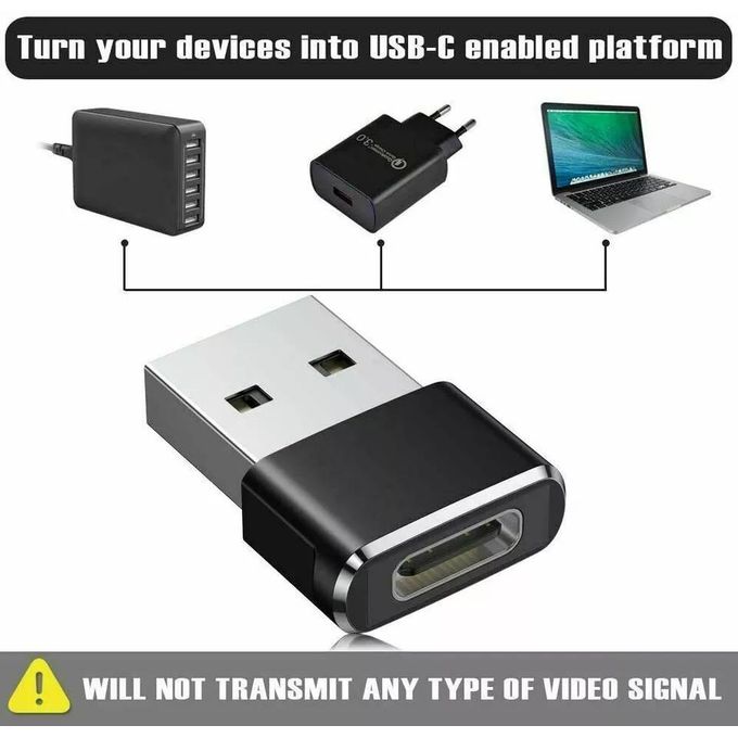 Black USB 3.1 Type-C OTG Adapter with 6A Support