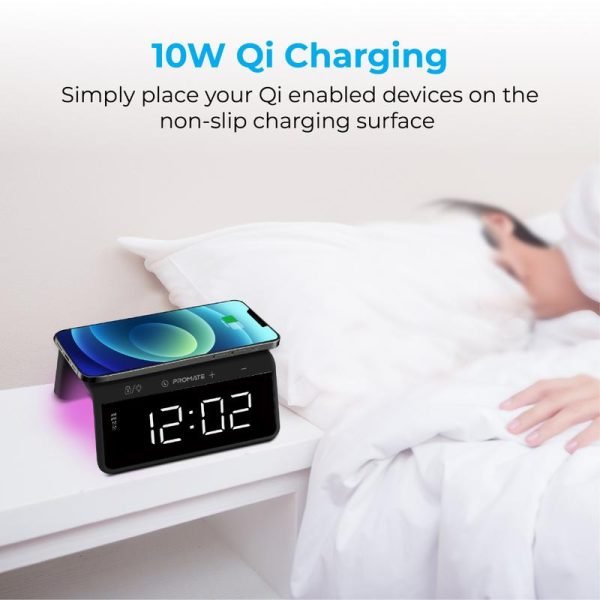 Multi-Function LED Alarm Clock with 10W Wireless Charger
