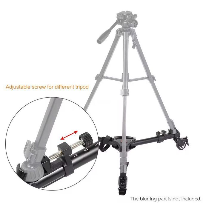 Yunteng Universal Folding Tripod Dolly Base with Wheels and Pulley for All Tripods and Light Stands – Black