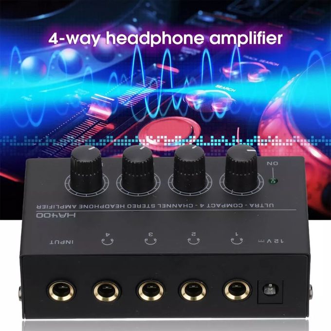 MICROAMP HA400 Ultra-Compact 4-Channel Stereo Headphone Splitter Amplifier — product view 3