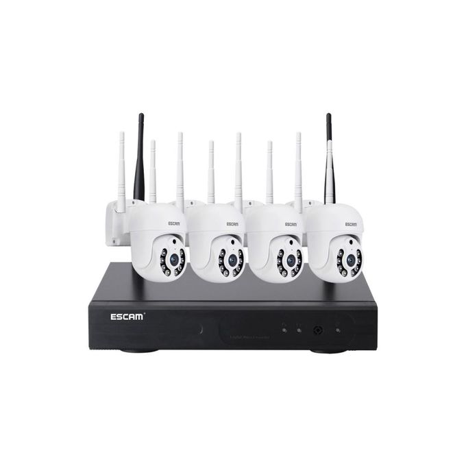 H.265 3MP 8-Channel Wireless PTZ IP Camera NVR Kit with Motion Detection - WNK714 in White