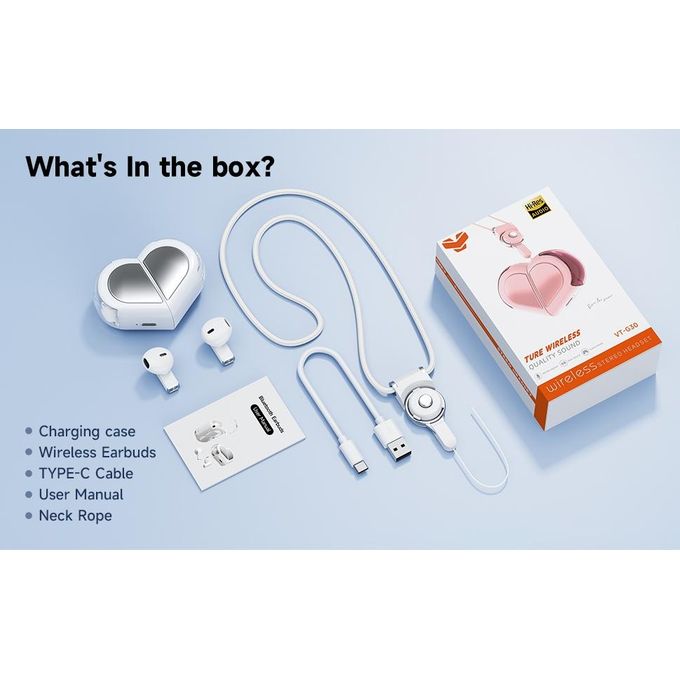 VT True Wireless Stereo Earbuds in Pink — product view 5
