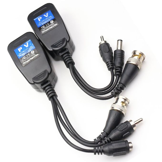 1 Pair of Passive Video Audio Baluns with Power