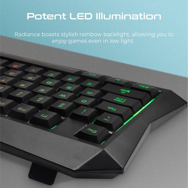 Vertux Black Gaming Keyboard with RGB Backlighting and Anti-Ghosting Feature