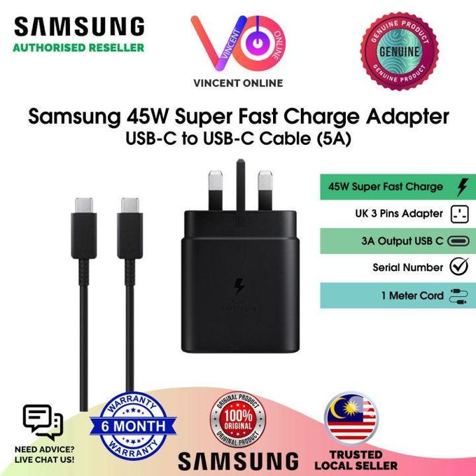 Samsung 45W Super Fast Type-C to Type-C Charger – Black