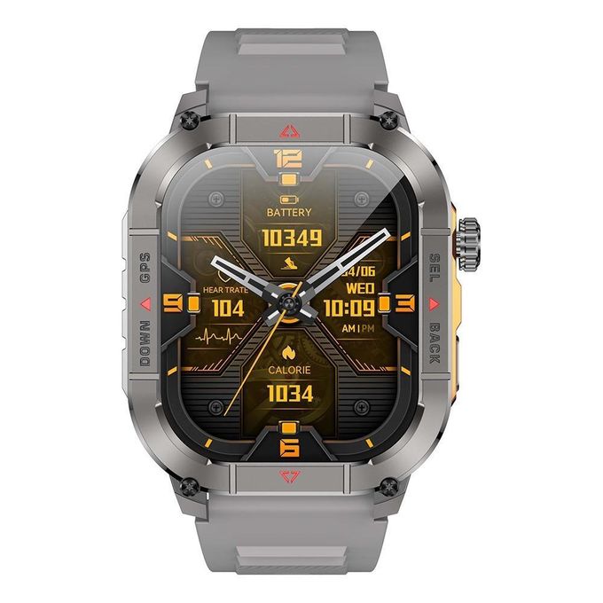 HK84 Grey Smart Watch Fitness Tracker with Blood Pressure Monitoring and Notifications