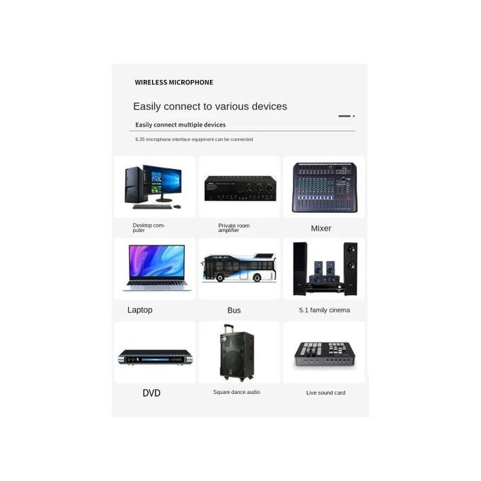 Set of 2 Wireless Microphones for Karaoke Parties and Church Events – Silver in kumasi — product view 4