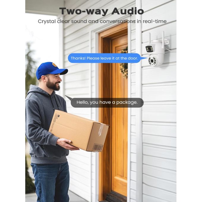 WiFi Security Camera with Dual Lens and PTZ Functionality