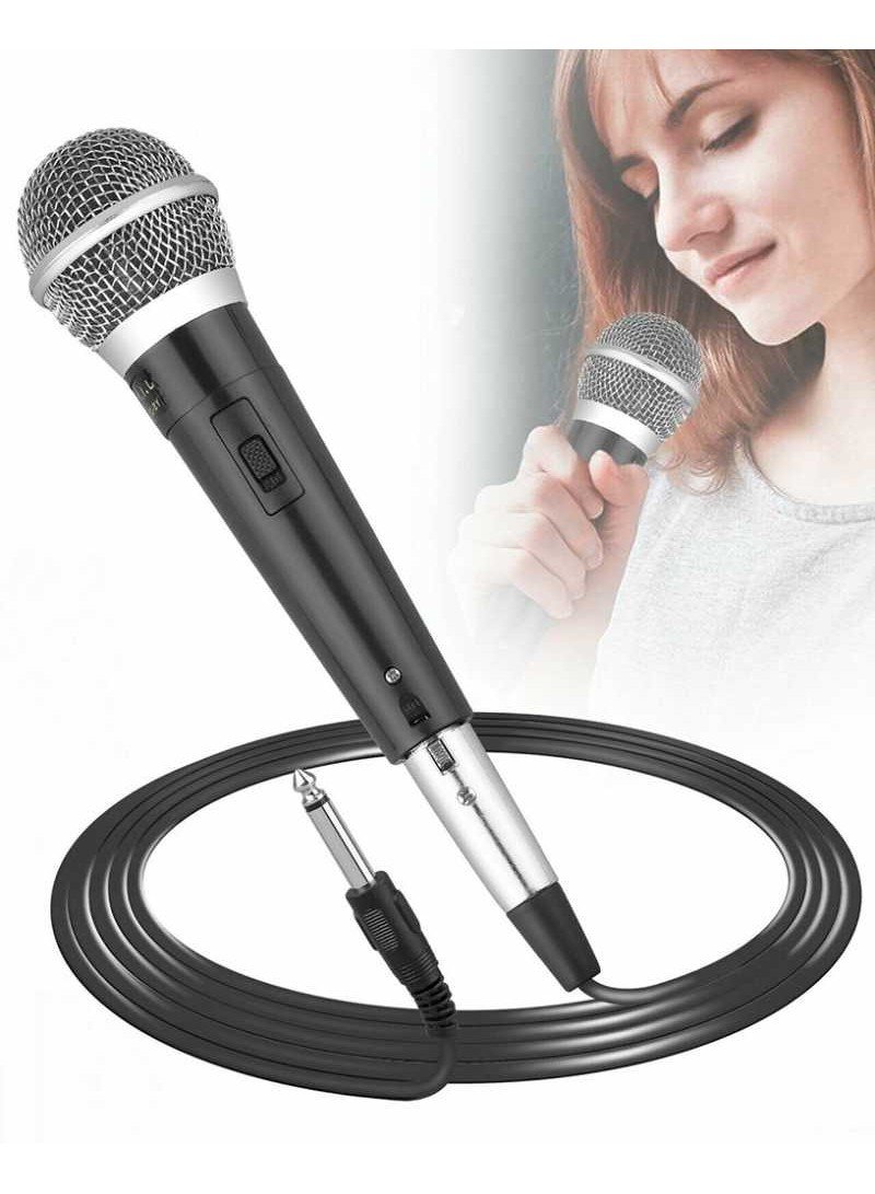 MOVING COIL HANDHELD WIRED DYNAMIC MICROPHONE UNIDIRECTIONAL MIC FOR STAGE SINGING HOME KTV MEETING (D2.36 X H9.84)INCH