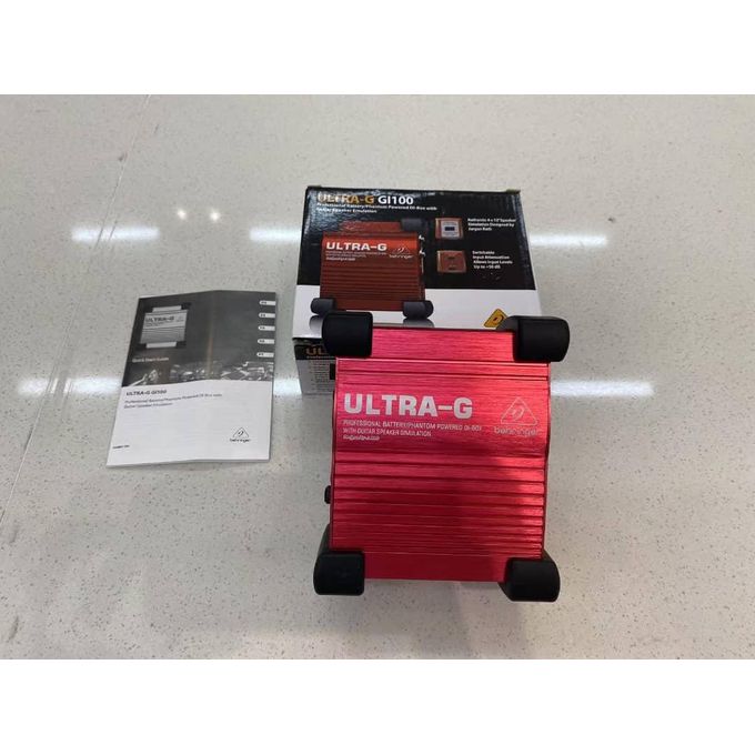 Behringer Ultra-Gi-100 Professional Active DI Box – Battery/Phantom Powered – Red