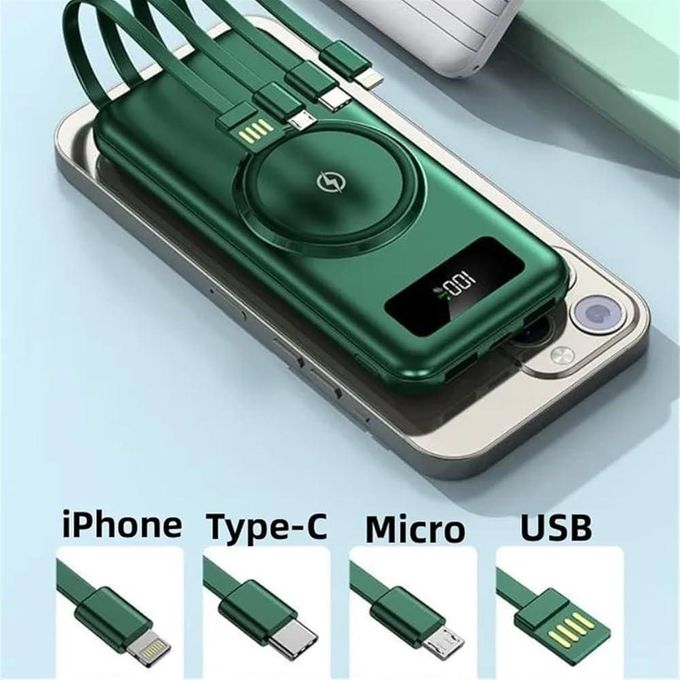 Black 2,000 mAh Triple Wireless Charging Power Bank
