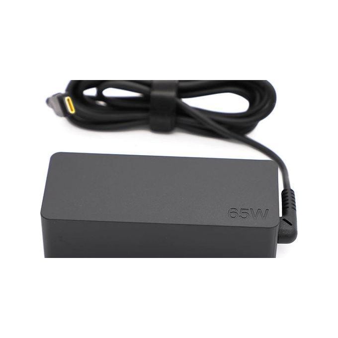 Original Lenovo 65W Fast Charger with USB Type C Adapter and Complimentary AC Power Cord, Black
