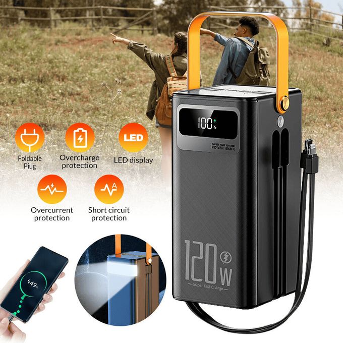 T42 Black Power Bank with 60,000 mAh Capacity