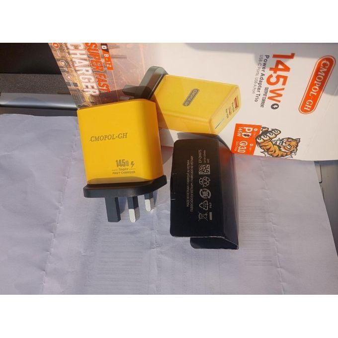 145W Ultra-Fast Type-C to Type-C Full Charger – Yellow/Black