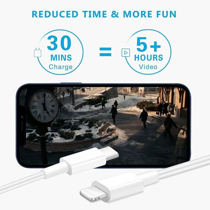Apple iPhone USB-C Power Adapter with USB-C Lightning Cable 2-Pin Charger – White in kumasi