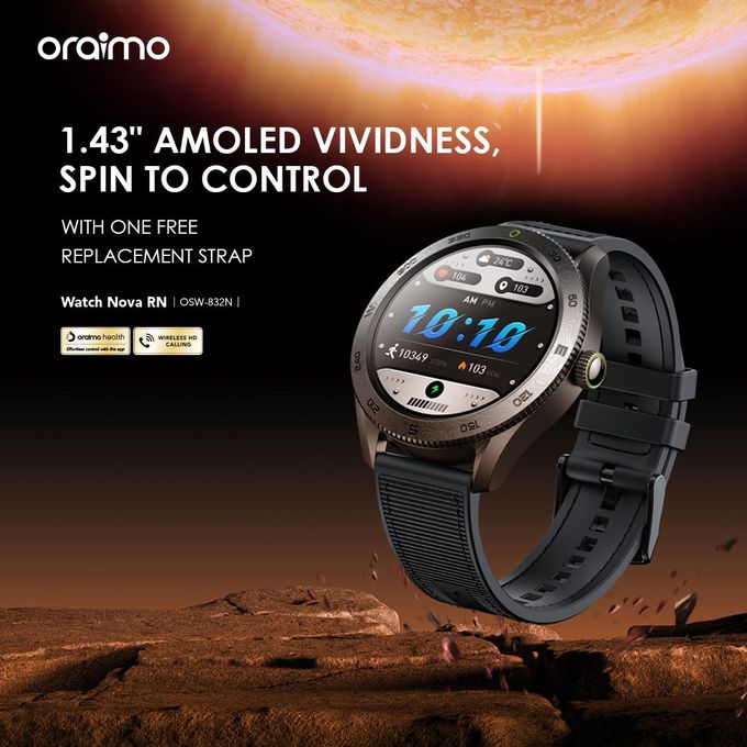 Oraimo Nova Smart Watch with 1.43-inch AMOLED Display and Rotating Bezel Control