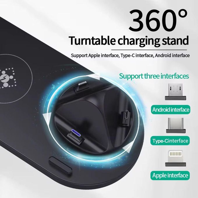 Multifunctional 6-in-1 Wireless Charger and Fast Charging Dock Stand for Phones – Desktop Charging Station