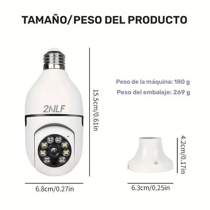 2NLF 4MP Full HD 360° WiFi Bulb Surveillance Camera