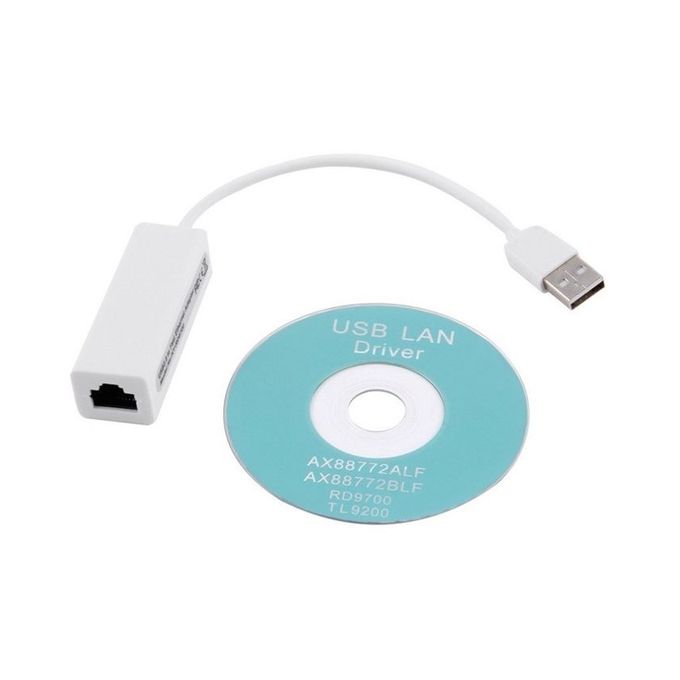 White USB to Ethernet LAN Adapter — product view 3