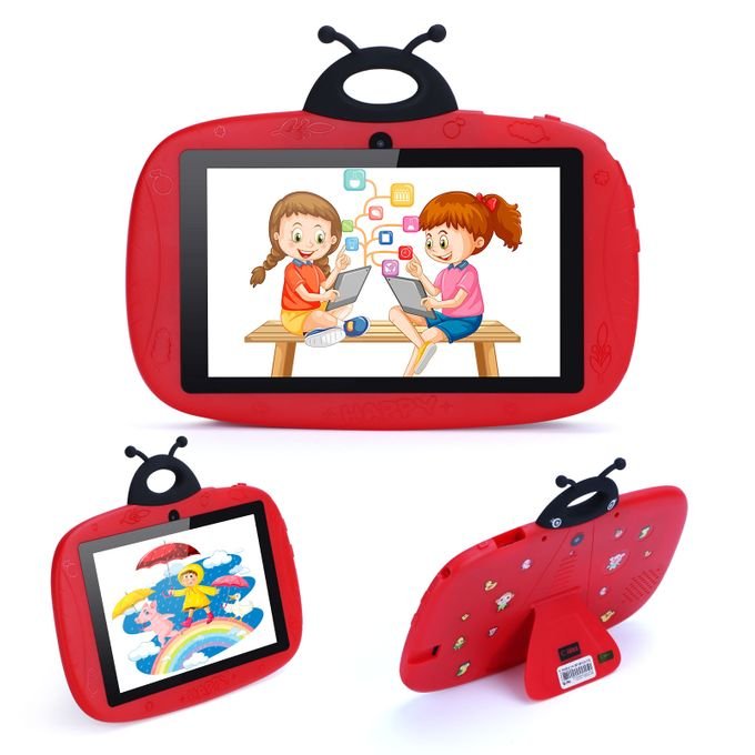 C Idea Kid Tablet 7 Inch For Kid 1024*600 Screen 32GB+4GB Sim 3000mAh with 4-hour Battery Life Red