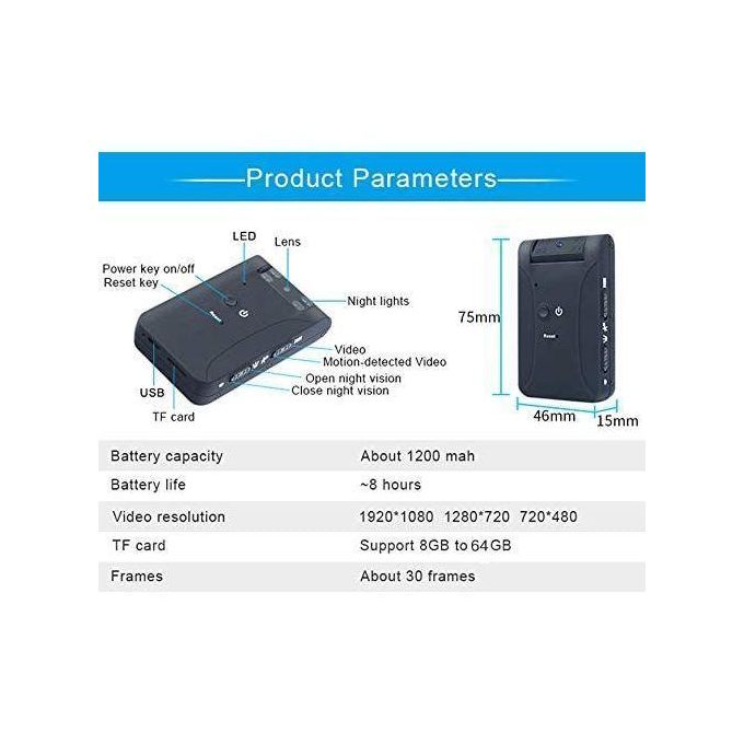 Compact 1080P Hidden Spy Camera Video Recorder