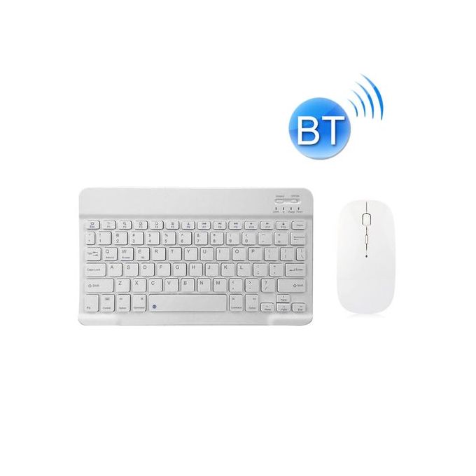 White Rechargeable Bluetooth Slim Keyboard and Mouse Set