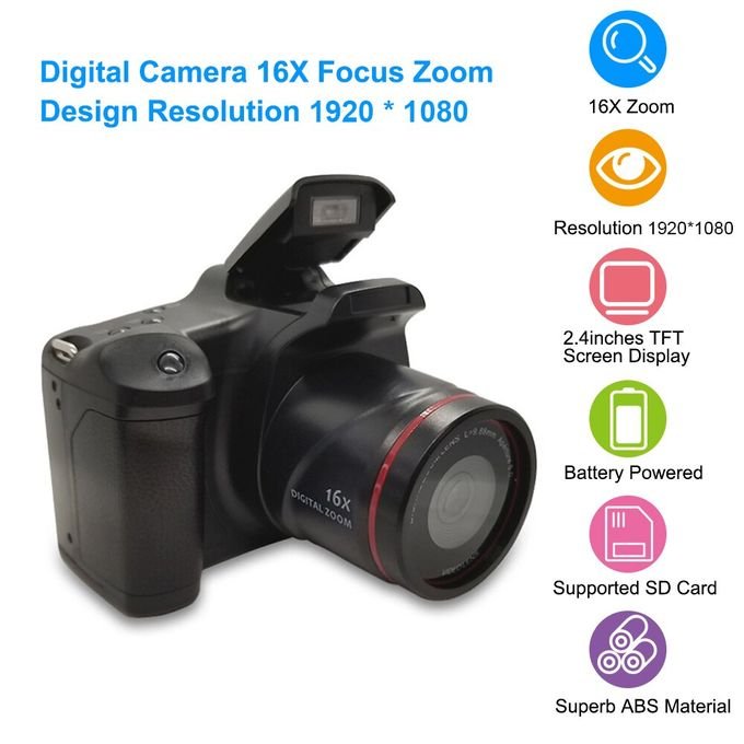 Compact HD CMOS Digital Camera with Manual Camcorder Function