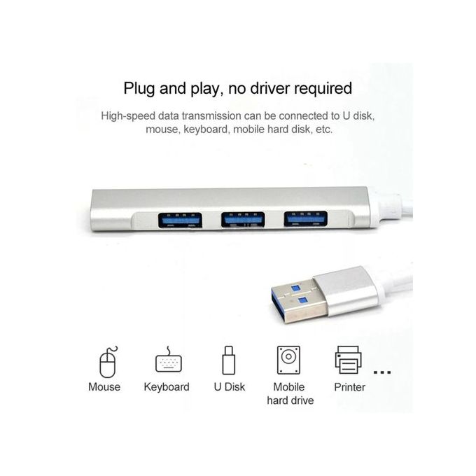 High-Speed USB 3.0 OTG Hub Adapter with 4 Ports