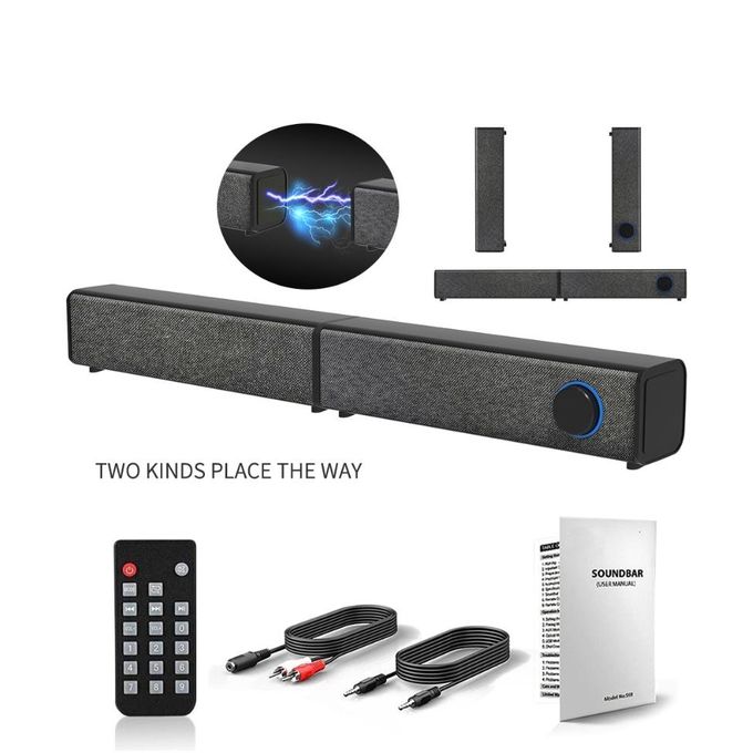 Black Wireless Soundbar with Subwoofer