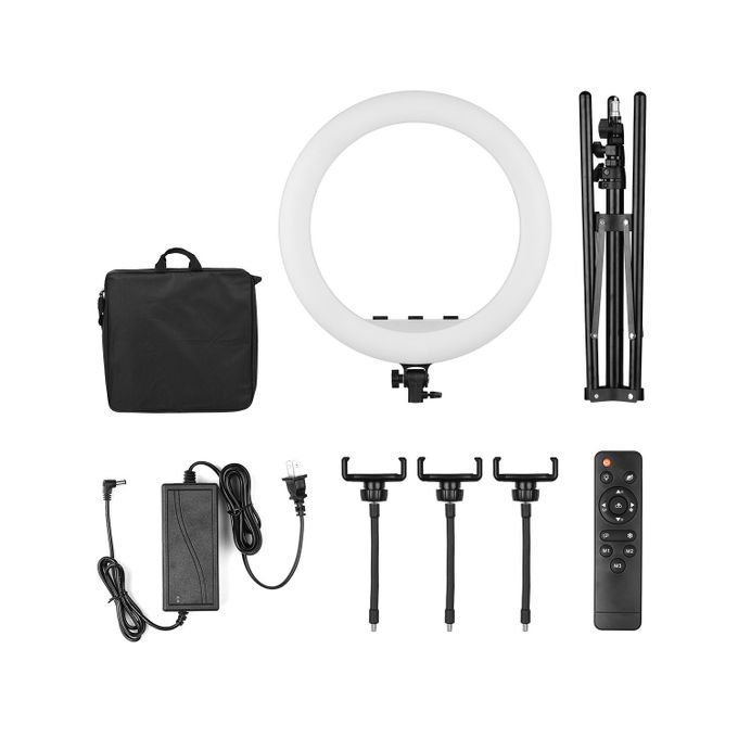 21-Inch LED Circle Fill Light for Selfies with Remote Control - Black