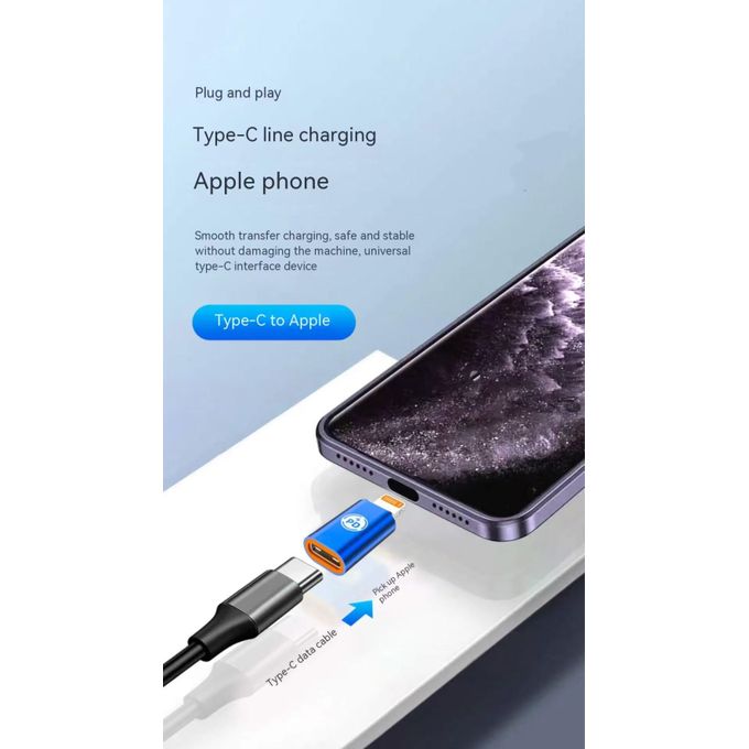 27W PD Fast Charging Adapter with Type-C and Apple Lightning Cable