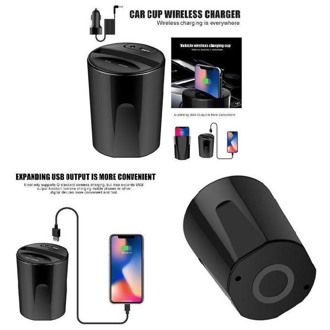 Wireless Car Charger Cup Stand with USB Output for Smartphones – Model NO5291 in kumasi