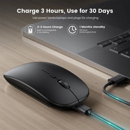 Buy 2.4G Optical Wireless Rechargeable Slim Mouse – Black in Kumasi