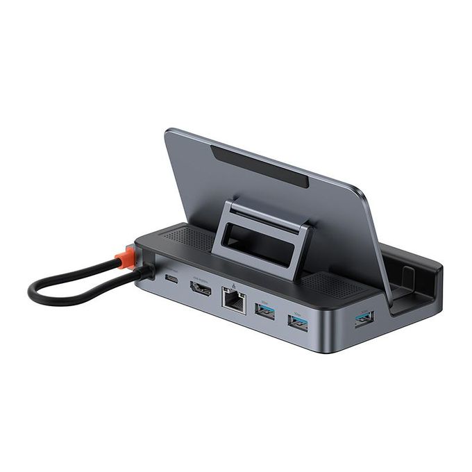 Baseus GamerX Series 6-Port Type-C Hub in Space Grey – Type-C to HDMI 4K 60Hz (1), USB 3.0 (3), PD (1), RJ45 (1)