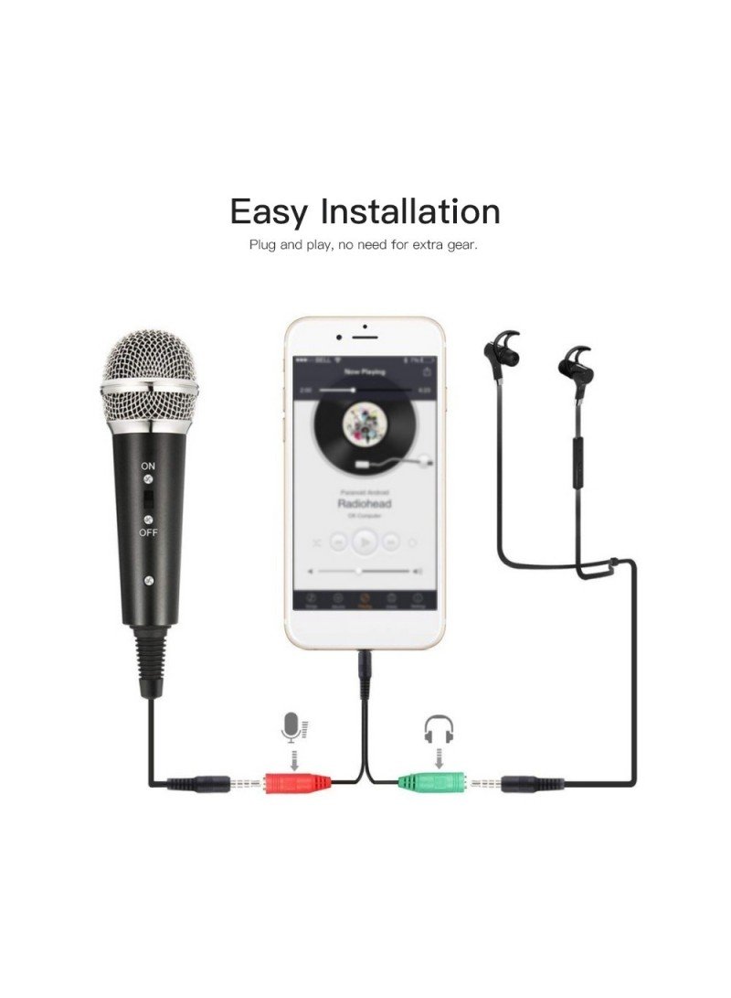 Buy 6.8-12.5CM VIDEO MICROPHONE KIT WITH MIC TRIPOD SHOCK MOUNT POP FILTER WINDSHIELD ADAPTER CABLE 3.5MM PLUG (L4.13 X H1.38)INCHES in Kumasi