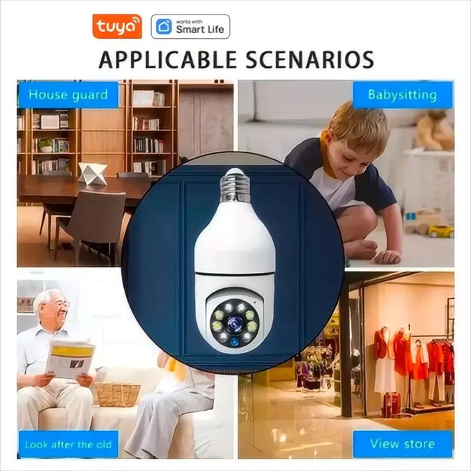 HD Night Vision Bulb WiFi Security Camera with Two-Way Audio Support — product view 3