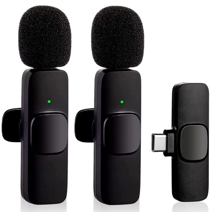 K9 Dual Wireless Lavalier Microphone for Android Type C – Black