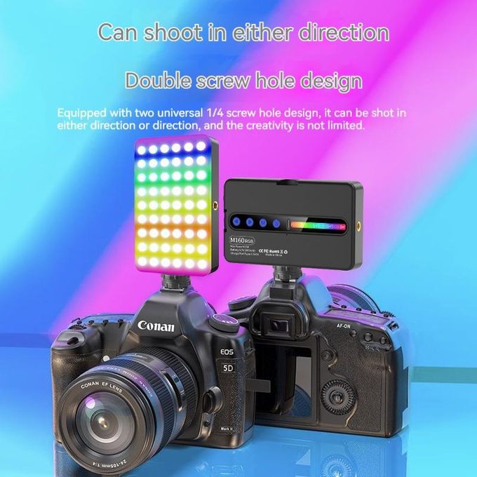 M160 RGB Full Color LED Fill Light – Portable Rechargeable Panel Featuring 19 Lighting Effects