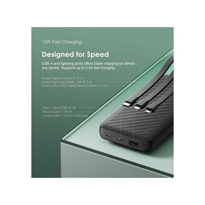 Oraimo Slice Link 10,000 mAh 12W Portable Charger