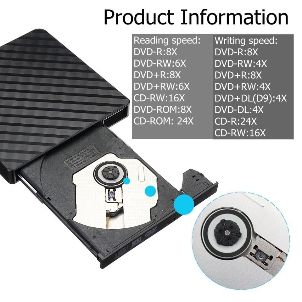 Buy Portable Pop up Mobile External Burner USB 3.0 DVD RW CD Burner Drive in Kumasi