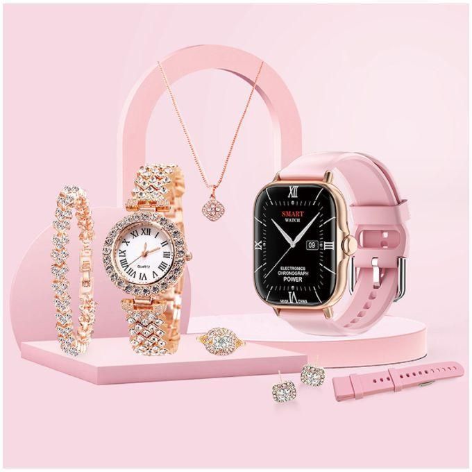 Compact Pink Smartwatch Set